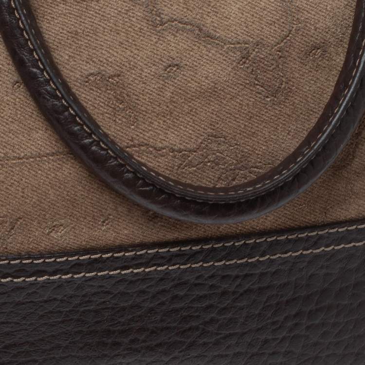 Pre Owned Alviero Martini 1A Classe Brown Fabric and Leather Satchel
