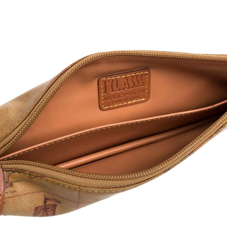 Pre Owned Alviero Martini 1A Classe Coated Canvass and Leather Chain Baguette Bag