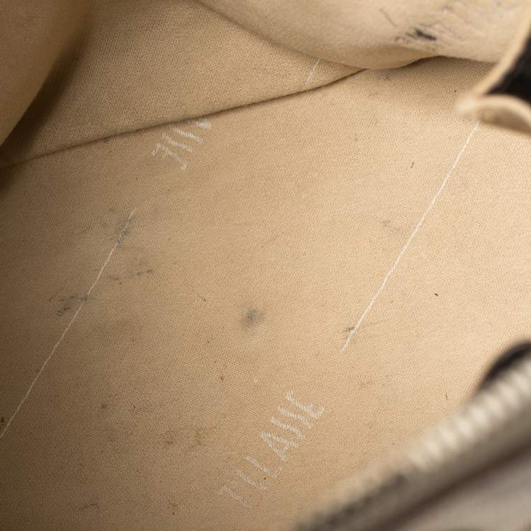 Pre Owned Alviero Martini 1A Classe Grey Geo Print Coated Canvas Dome Satchel