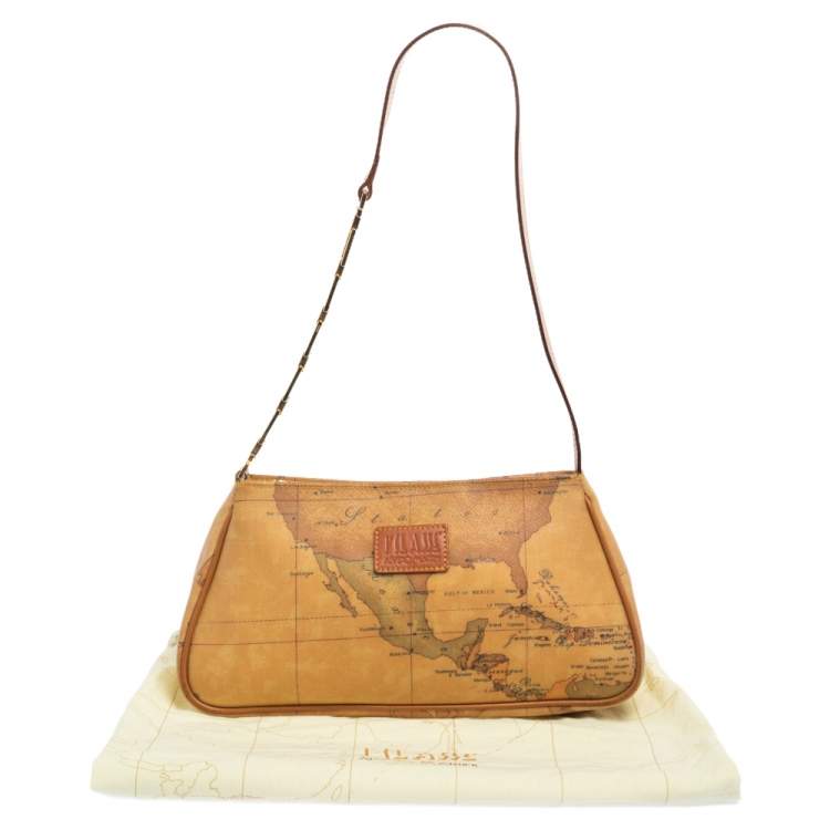 Pre Owned Alviero Martini 1A Classe Coated Canvass and Leather Baguette 