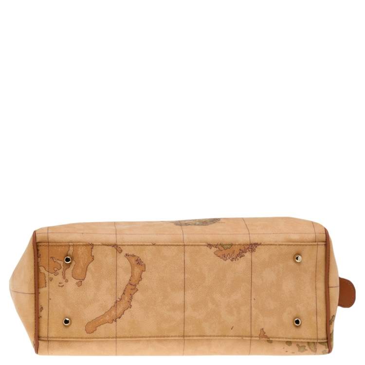 Pre Owned Alviero Martini 1A Classe Tan PVC and Leather Satchel