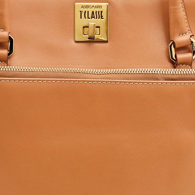 Pre Owned Alviero Martini 1A Classe Beige Leather Tote