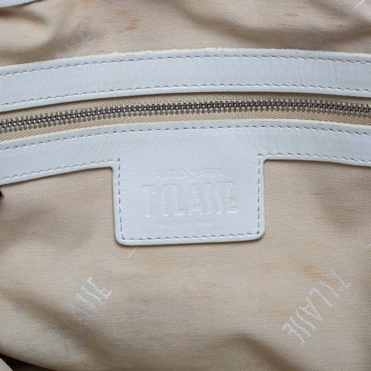 Pre Owned Alviero Martini 1A Classe Tan Geo Print Coated Canvas and Leather Drawstring Shoulder Bag