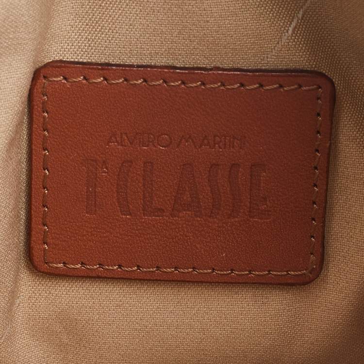 Pre Owned Alviero Martini 1A Classe Coated Canvas and Leather Zip Crossbody Bag