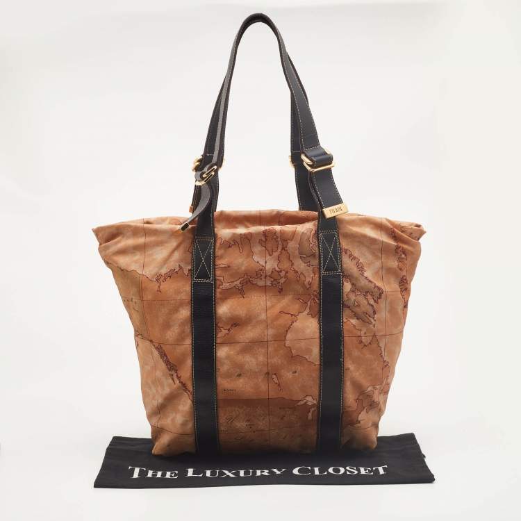 Pre Owned Alviero Martini 1A Classe Brown Nylon and Leather Shoulder Bag 