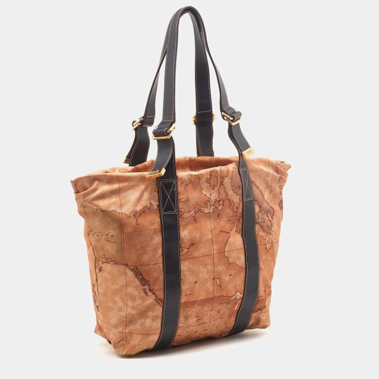 Pre Owned Alviero Martini 1A Classe Brown Nylon and Leather Shoulder Bag 