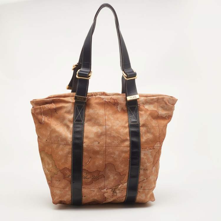 Pre Owned Alviero Martini 1A Classe Brown Nylon and Leather Shoulder Bag 