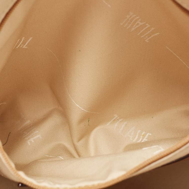 Pre Owned Alviero Martini 1A Classe Tan/Brown Geo Classic Print Coated Canvas and Leather Tote