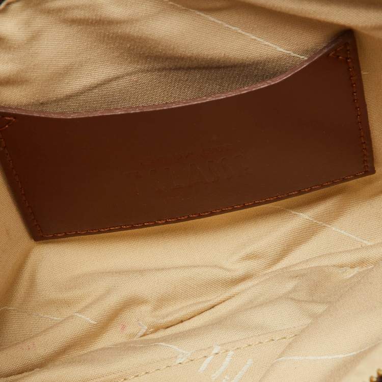 Pre Owned Alviero Martini 1A Classe Brown Python Embossed and Leather Zip Baguette Bag