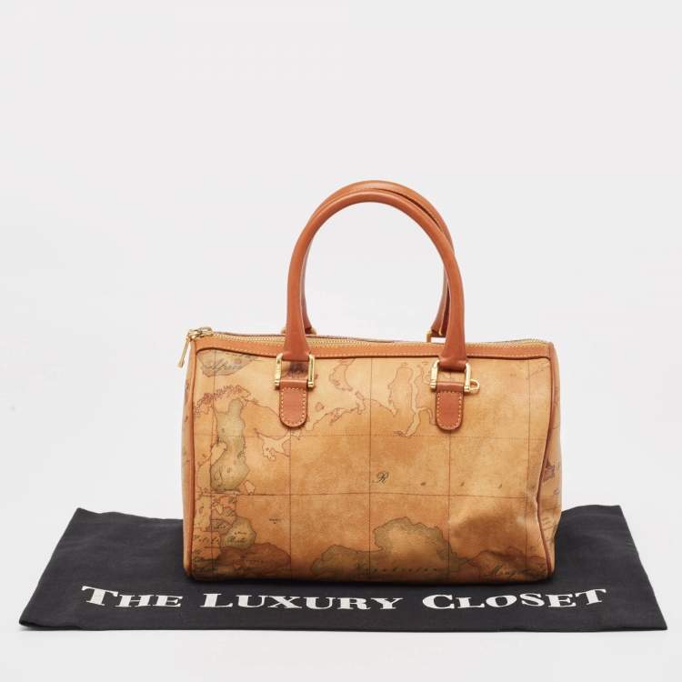 Pre Owned Alviero Martini 1A Classe Beige/Brown Geo Classic Boston Bag