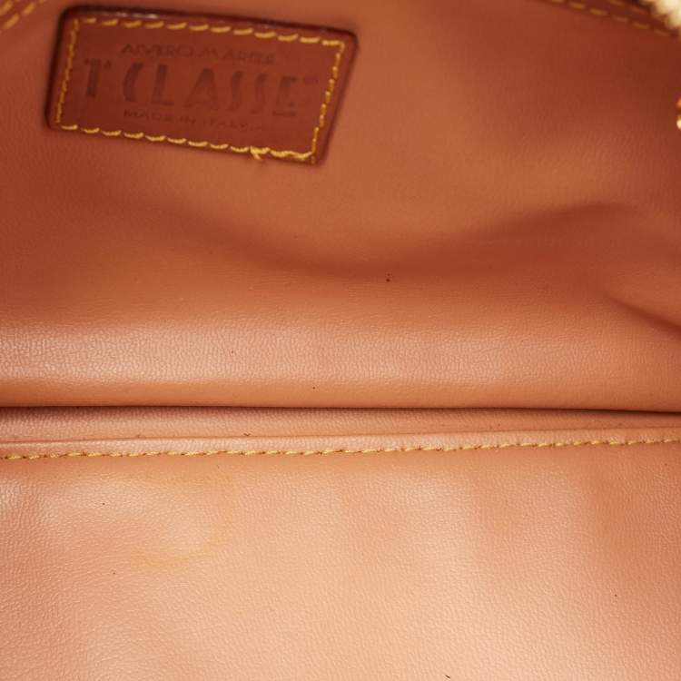 Pre Owned Alviero Martini 1A Classe Beige/Brown Geo Classic Boston Bag