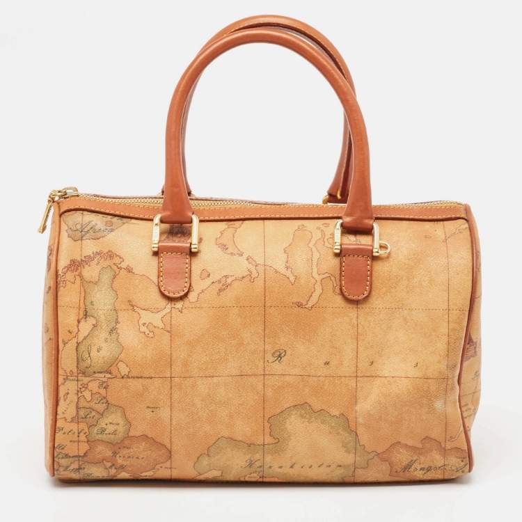 Pre Owned Alviero Martini 1A Classe Beige/Brown Geo Classic Boston Bag