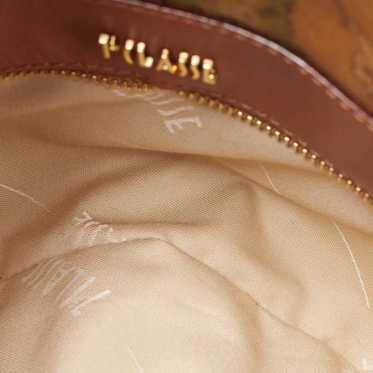 Pre Owned Alviero Martini 1A Classe Beige/Brown Geo Classic Print Coated Canvas and Leather Backpack