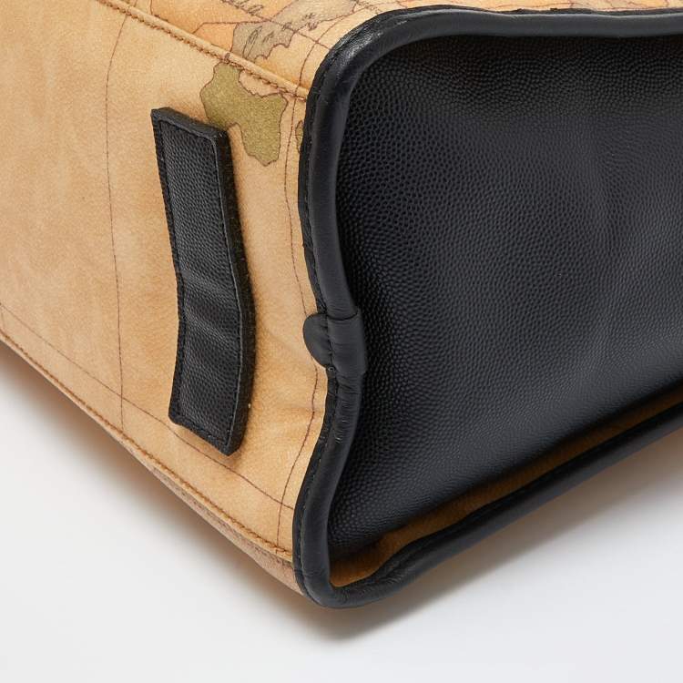 Pre Owned Alviero Martini 1A Classe Beige/Brown Geo Classic Print Coated Canvas and Leather Tote