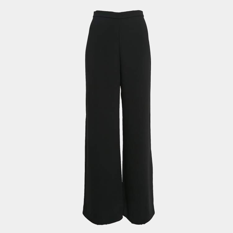 Pre Owned Amanda Uprichard Black Crepe Wide Leg Trousers M