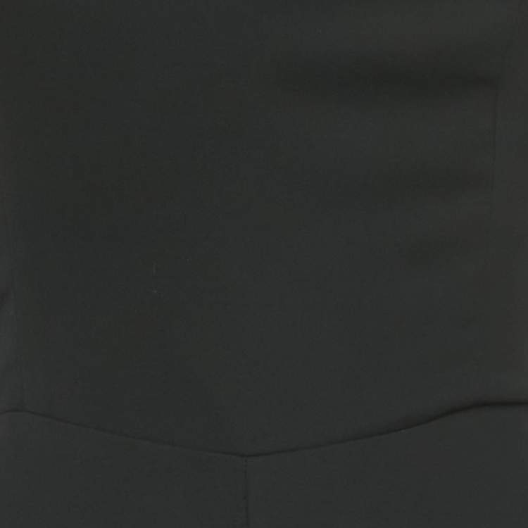 Pre Owned Amanda Uprichard Black Crepe Strapless Flounced Hem Jumpsuit S