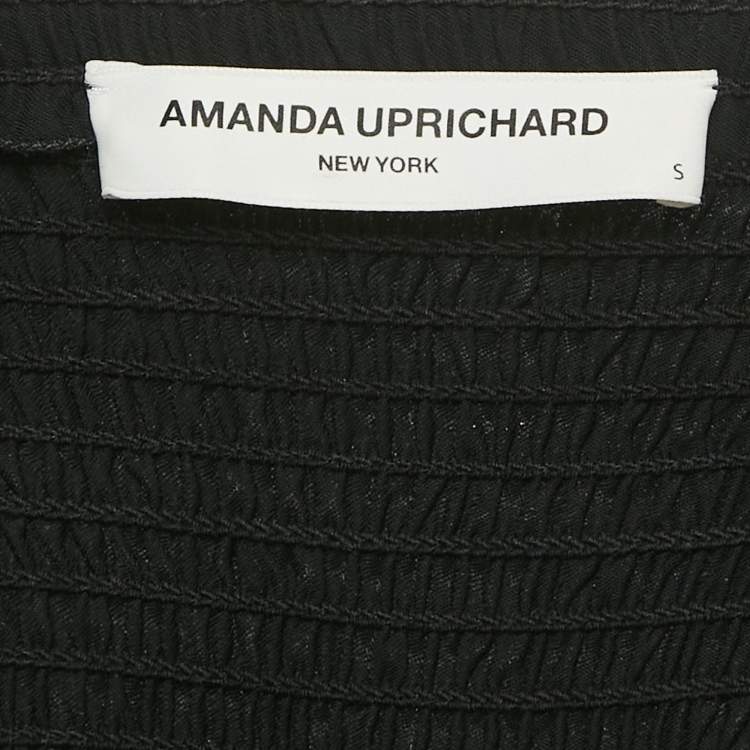 Pre Owned Amanda Uprichard Black Crepe Strapless Flounced Hem Jumpsuit S
