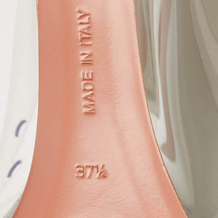 Pre Owned Amina Muaddi Transparent PVC Ane Wedge Pumps Size 37.5