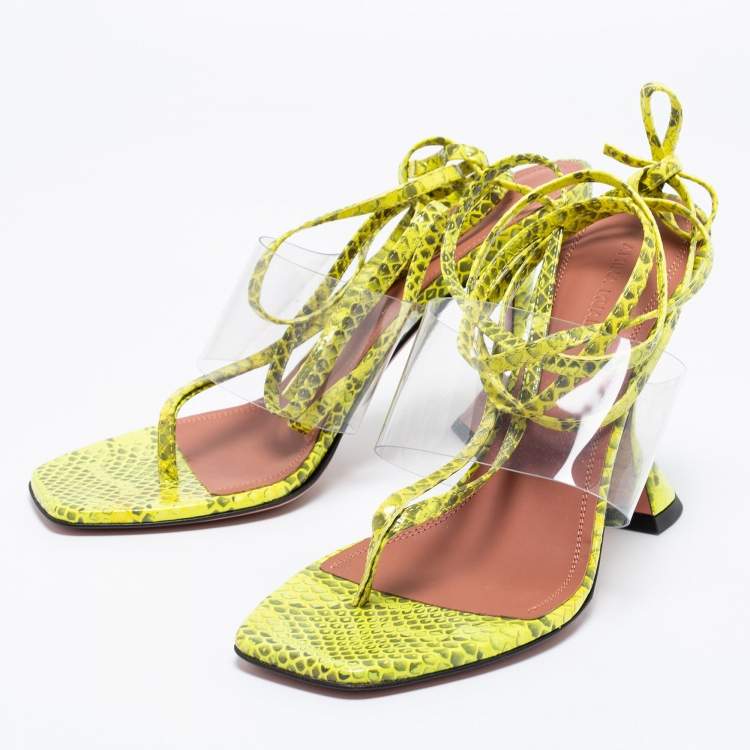 Yellow hot sale snakeskin sandals