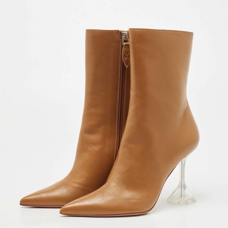 Amina cognac hot sale leather boots