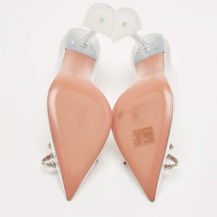 مملوكة مسبقًا Amina Muaddi Transparent PVC Rosie Pumps Size 38