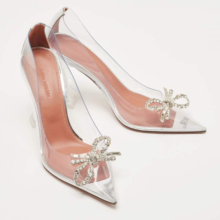 مملوكة مسبقًا Amina Muaddi Transparent PVC Rosie Pumps Size 38