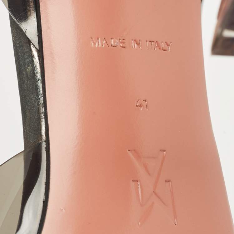 Pre Owned Amina Muaddi Transparent PVC Begum Slingback Pumps Size 41