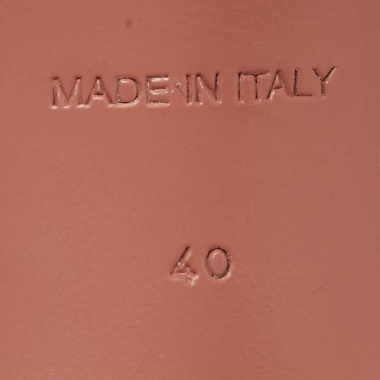 Pre Owned Amina Muaddi Silver Patent Leather and PVC Ursina Pumps Size 40