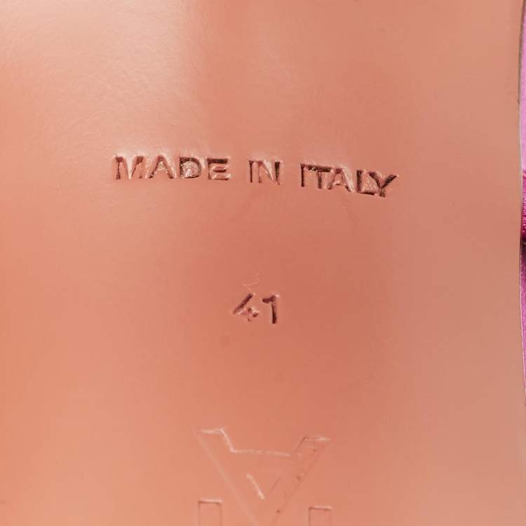 مملوكة مسبقًا Amina Muaddi Pink Satin Gilda Slingback Pumps Size 41