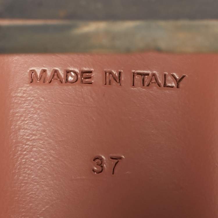 Pre Owned Amina Muaddi Begum Size 37 Black PVC Slingback Pumps