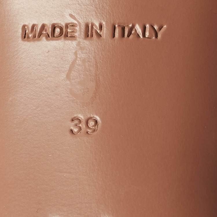 Pre Owned Amina Muaddi Elodie Size 39 White Leather and Mesh Slide Sandals