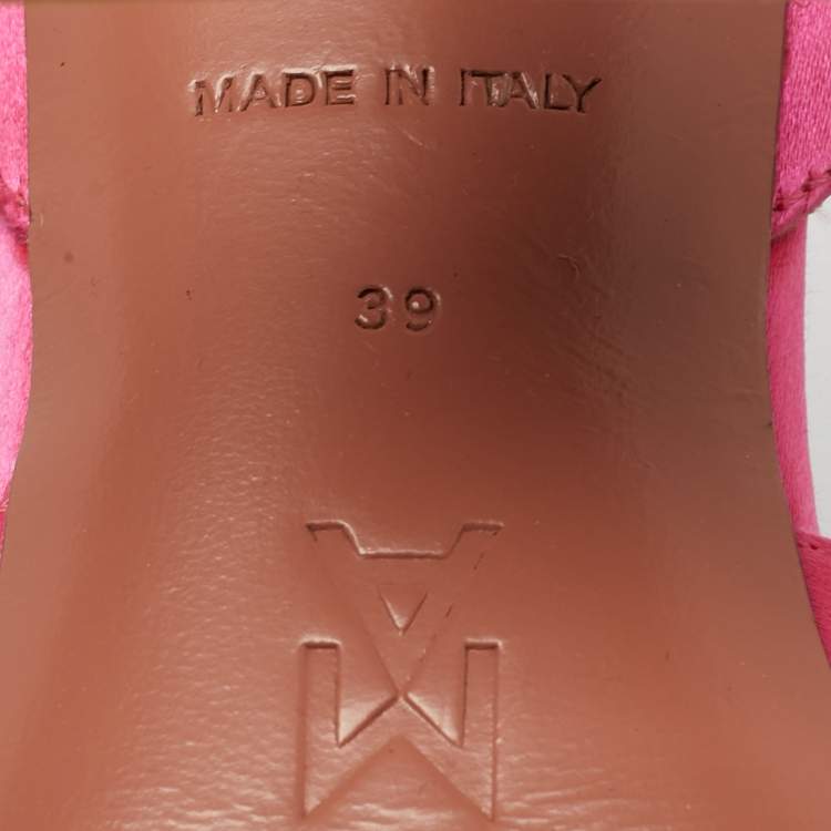 Pre Owned Amina Muaddi Begum Size 40 Pink Satin Slingback Pumps