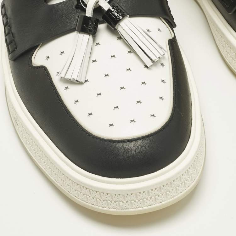 Pre Owned Amiri White Leather and Mesh MA1 Tassel  Sneaker Loafer Size 46