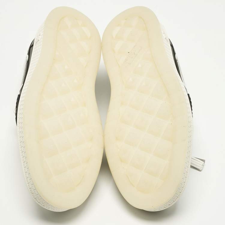 Pre Owned Amiri White Leather and Mesh MA1 Tassel  Sneaker Loafer Size 46