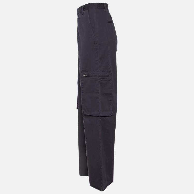 Pre Owned Amiri Navy Blue Cotton Blend Wide Leg Cargo Pants M