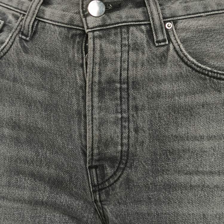 Pre Owned Amiri Grey Denim Ripped Jeans M Waist 26"