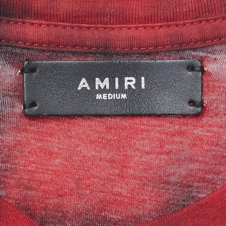 Pre Owned Amiri Red Wild Ones Print Jersey Tie-Dye T-Shirt M