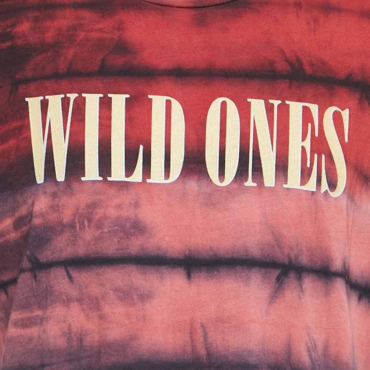Pre Owned Amiri Red Wild Ones Print Jersey Tie-Dye T-Shirt M