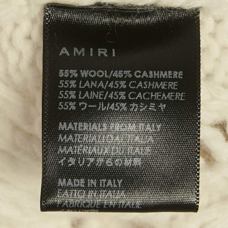 Pre Owned Amiri Off-White Wool and Cashmere Cable Knit Button Front Cardigan XS