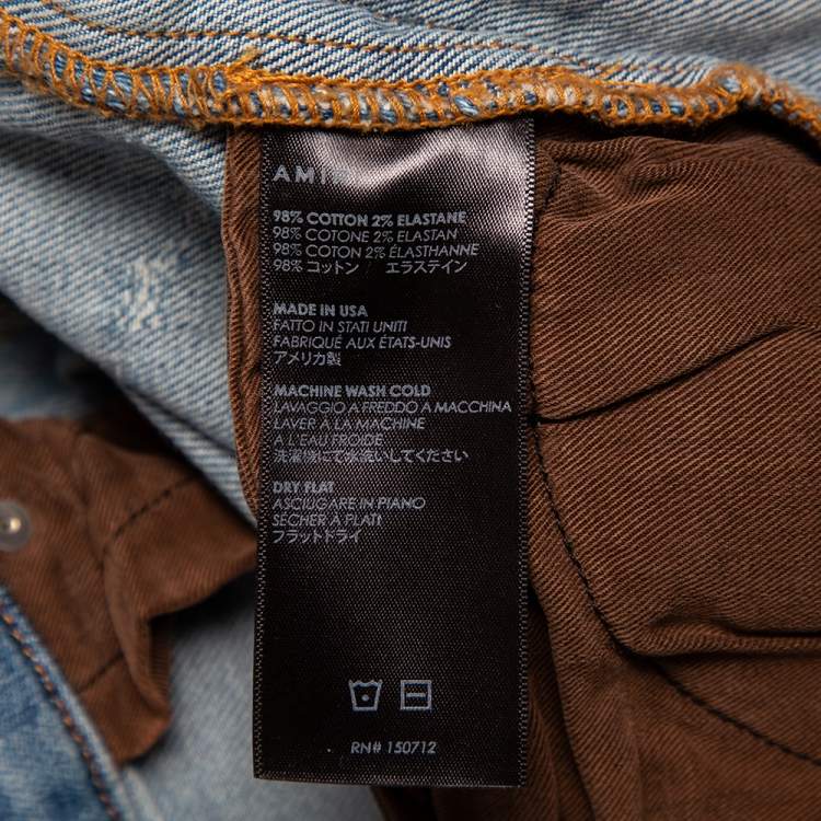 Pre Owned Amiri Blue Denim Side Chain Detail Skinny Jeans M