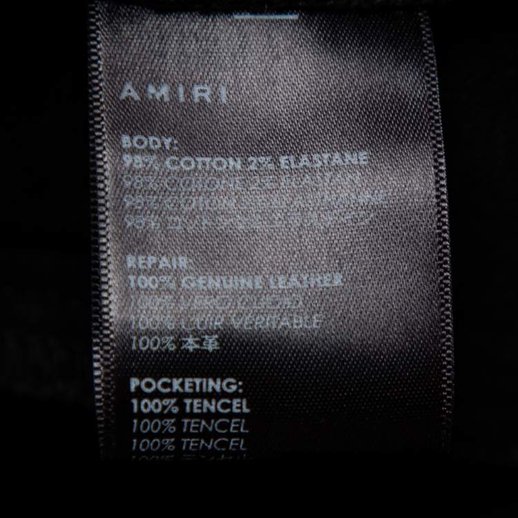 Pre Owned Amiri Black Denim Side Chain Detail Distressed Skinny Jeans M
