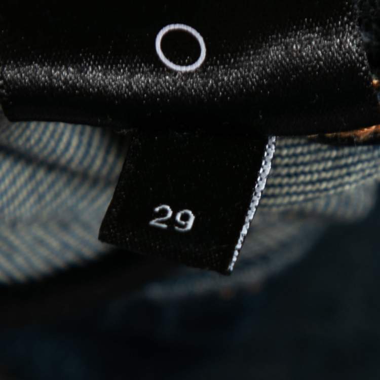 Pre Owned Amiri Blue Denim Distressed Ankle Zip Detailed Jeans M