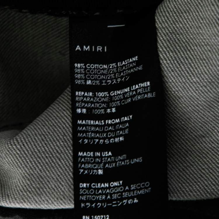 Pre Owned Amiri Grey Denim Distressed Skinny Jeans S 