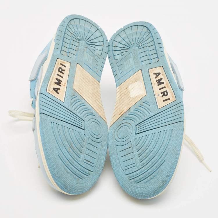 Pre Owned Amiri Blue/White Leather MA-1 Low Top Sneakers Size 39