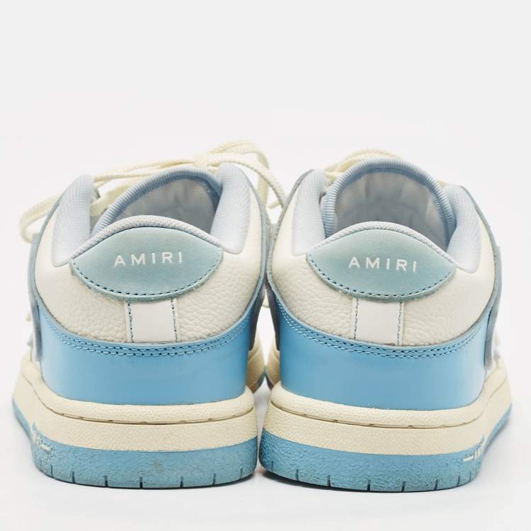 Pre Owned Amiri Blue/White Leather MA-1 Low Top Sneakers Size 39