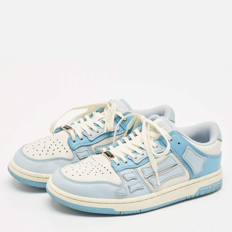 Pre Owned Amiri Blue/White Leather MA-1 Low Top Sneakers Size 39