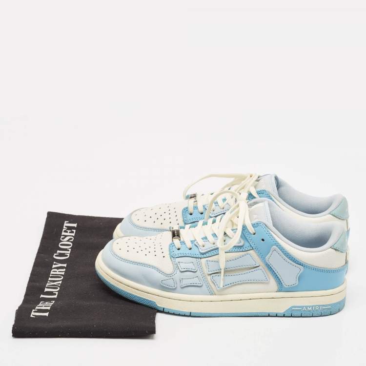 Pre Owned Amiri Blue/White Leather MA-1 Low Top Sneakers Size 39