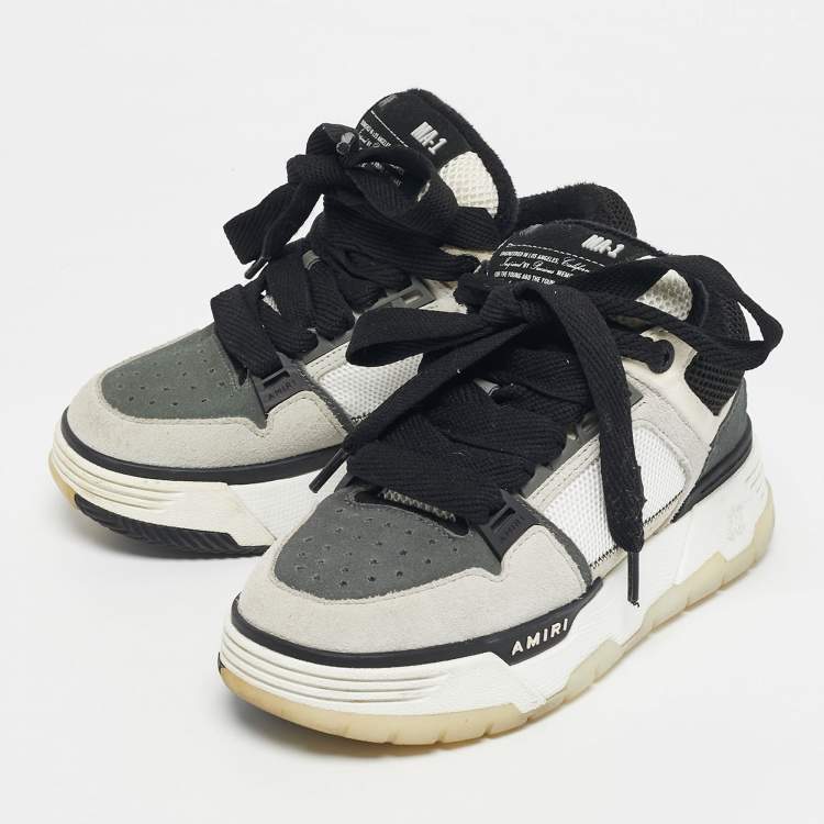 Pre Owned Amiri Tricolor Mesh and Suede MA1 Lace Up Sneakers Size 35