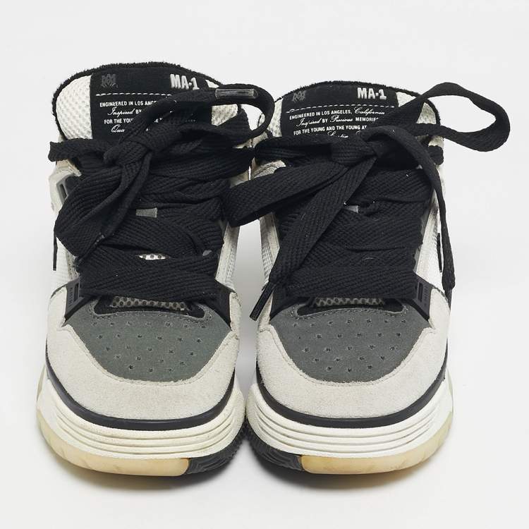 Pre Owned Amiri Tricolor Mesh and Suede MA1 Lace Up Sneakers Size 35