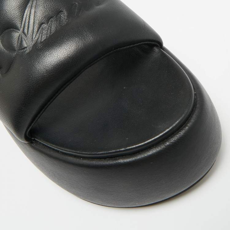 Pre Owned Amiri Script Size 37 Black Leather Platform Sandals